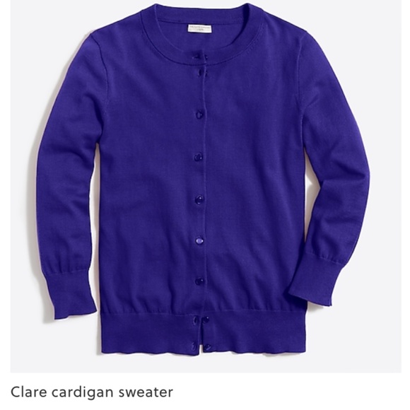 J. Crew Sweaters - J.Crew 3/4 sleeve royal purple Clare cardigan